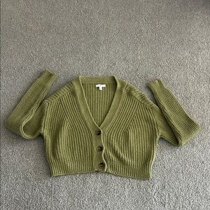 BP Green Cardigan Sweater with Ribbed Texture